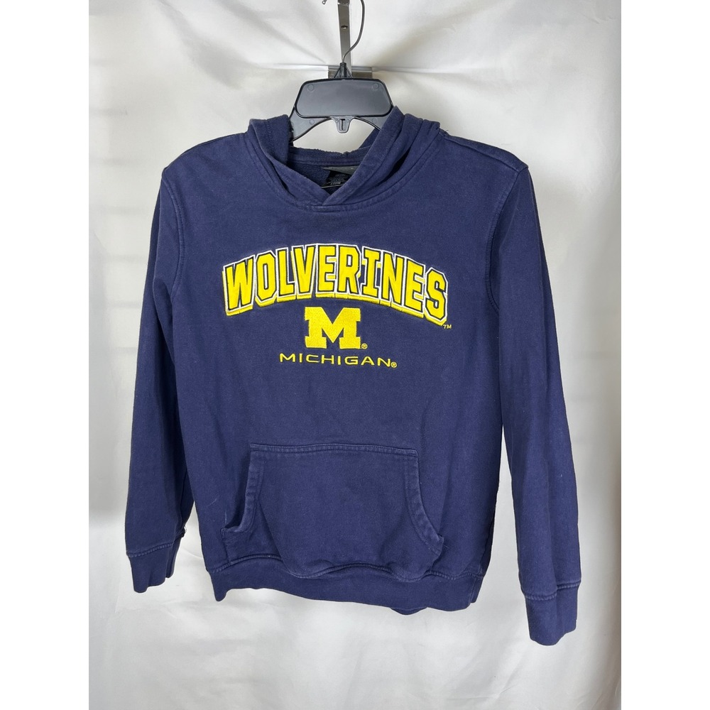 Gen2 Wolverines Youth Hoodie Navy Blue Yellow Size L 14/16 NCAA Sweatshirt
